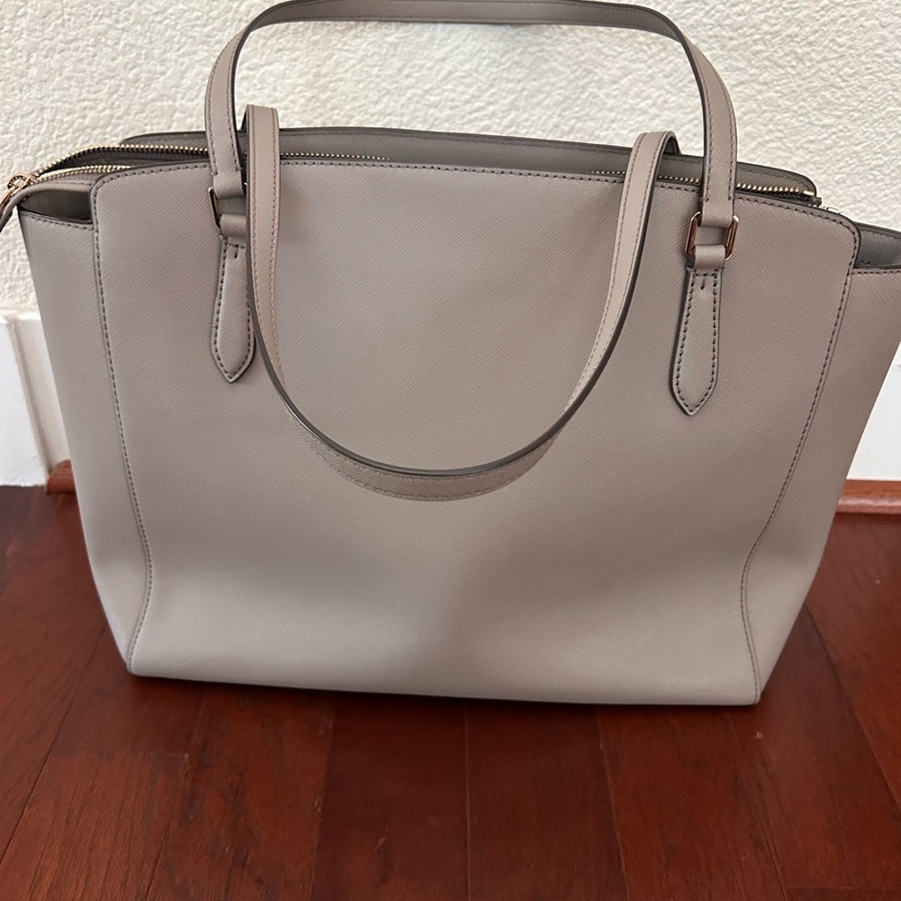 Tory Burch Triple Compartment French Gray Leather Large shopperTote Bag - Picture 14 of 14